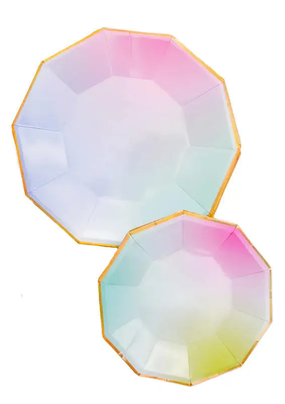 80pcs Party Plates Pastel Rainbow with Gold Dinner Plates Dishes Unicorn Birthday Mermaid Party New Year Grand Event Tableware
80pcs Party Plates Pastel Rainbow with Gold Dinner Plates Dishes Unicorn Birthday Mermaid Party New Year Grand Event Tableware