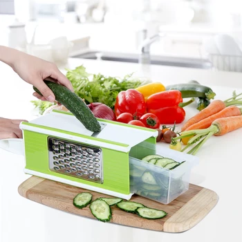High Quality PP Material 4 Blades Multifunctional Grater Mandoline Slicer Vegetable Cutter Potato Peeler Vegetable Container
High Quality PP Material 4 Blades Multifunctional Grater Mandoline Slicer Vegetable Cutter Potato Peeler Vegetable Container