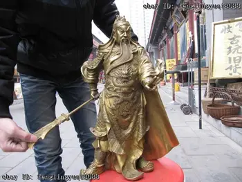 SCY 20"China Brass Two finger dress smock Guan Gong warrior Hold Dragon Sword Statue Garden Decoration Brass Bronze 6.6
SCY 20"China Brass Two finger dress smock Guan Gong warrior Hold Dragon Sword Statue Garden Decoration Brass Bronze 6.6