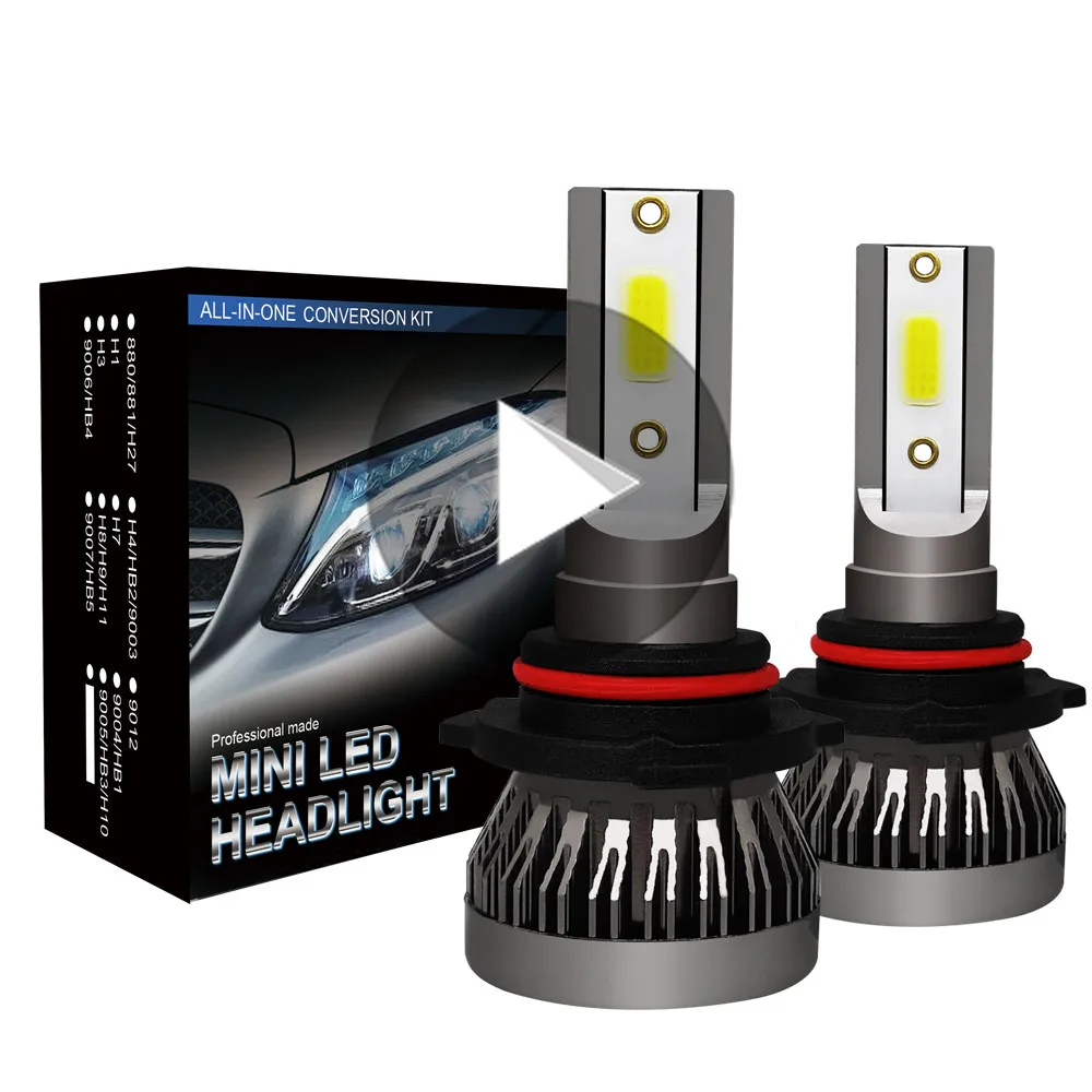 Pairs of 9005//9006//H1//H7//H11 Car Led Headlight Bulb Kit Bright COB 60W 6400LM