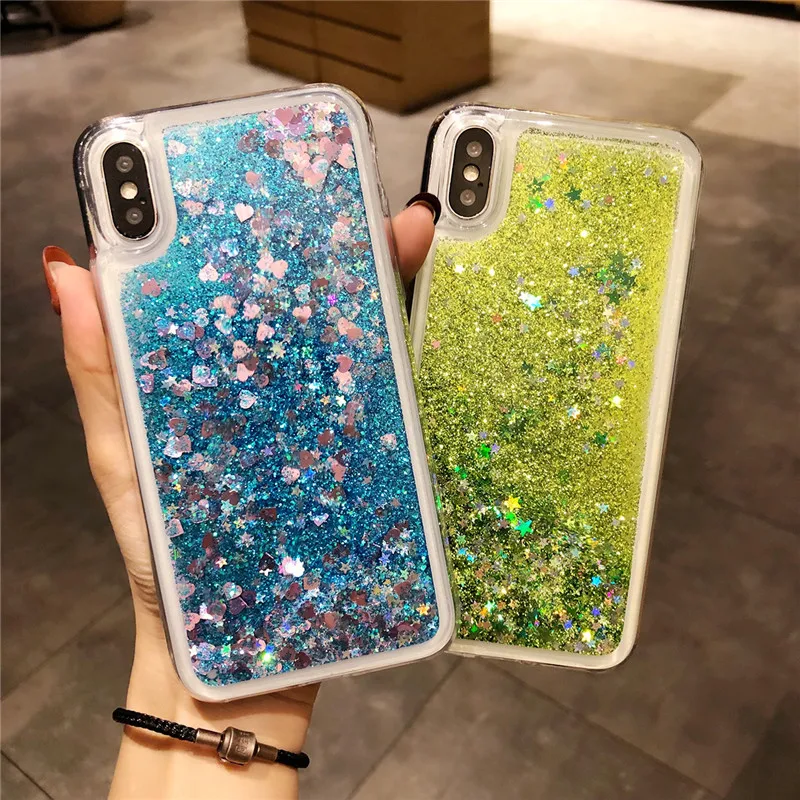 Динамический Жидкий блеск ТПУ зыбучий песок чехол для iPhone X XS SE 5 5S 6 6s 7 8 Plus Meizu MX6 M3
