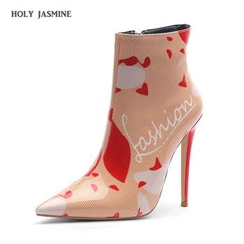 2019 New Autumn Winter Women Boots High Heel Ankle Boots for Woman Printed 12cm Mental Stiletto Heel Print Pointed Toe Boots
2019 New Autumn Winter Women Boots High Heel Ankle Boots for Woman Printed 12cm Mental Stiletto Heel Print Pointed Toe Boots