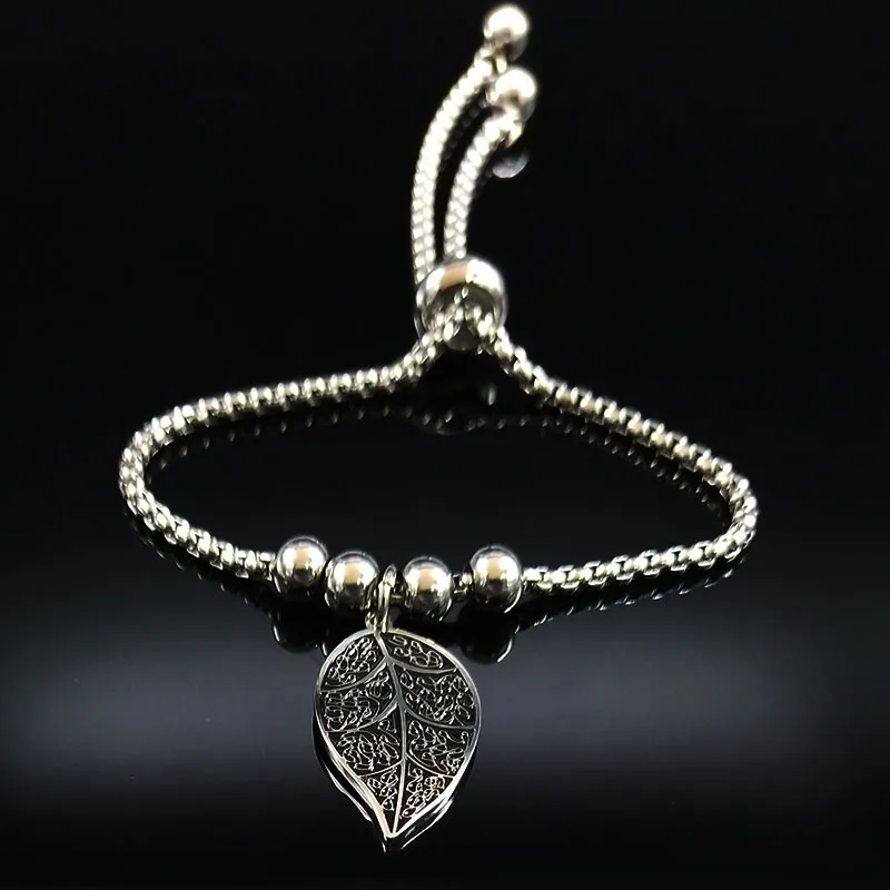 2019 Fashion Leaf Stainless Steel Charm Bracelet for Women Black Bead Bracelets & Bangles Jewelry bracelet femme B18350
2019 Fashion Leaf Stainless Steel Charm Bracelet for Women Black Bead Bracelets & Bangles Jewelry bracelet femme B18350