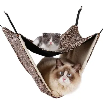 Pet Cat Hammock Double-Layer Cat Bed Mat Leopard Print Kitten Hammock Autumn Winter Cat Cage Double-layer Swing Hammock Cushion
Pet Cat Hammock Double-Layer Cat Bed Mat Leopard Print Kitten Hammock Autumn Winter Cat Cage Double-layer Swing Hammock Cushion