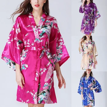 Fashion Dressing Gown For Women Silk Satin Wedding Bride Bridesmaid Robe Floral Bathrobe Short Kimono Robe Night Robe Bath Robe
Fashion Dressing Gown For Women Silk Satin Wedding Bride Bridesmaid Robe Floral Bathrobe Short Kimono Robe Night Robe Bath Robe