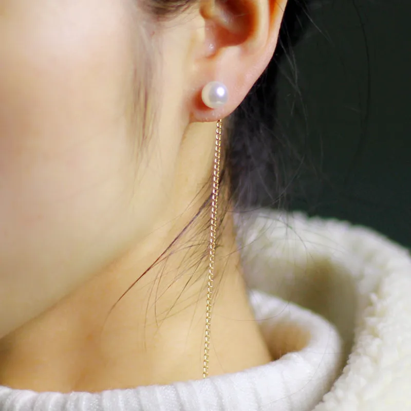 Simple Style Gold Color Long Line Earrings For Women Simulated Pearl Snake Chain Earhook Dangle Earrings e054
Simple Style Gold Color Long Line Earrings For Women Simulated Pearl Snake Chain Earhook Dangle Earrings e054