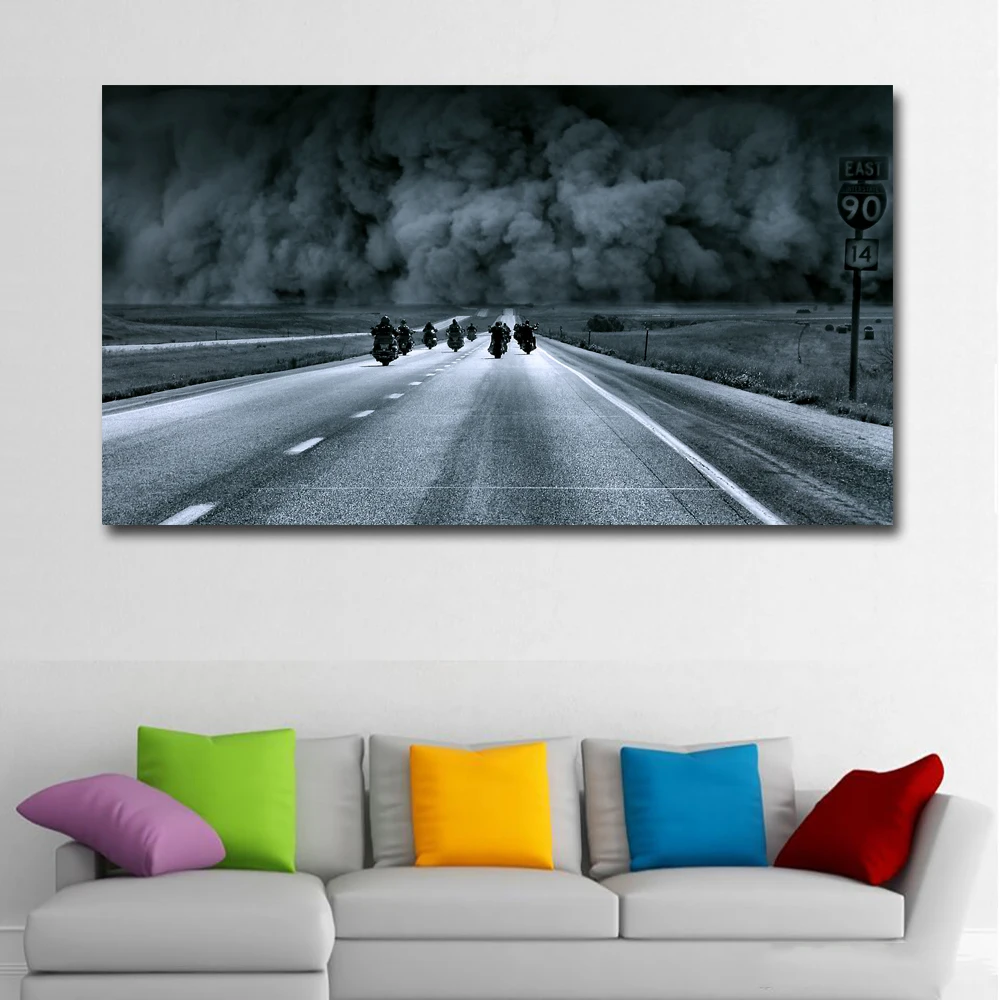 RELIABLI ART Motorcycle Fog Load Posters And Prints Canvas Painting Black And White Wall Pictures For Living Room
RELIABLI ART Motorcycle Fog Load Posters And Prints Canvas Painting Black And White Wall Pictures For Living Room