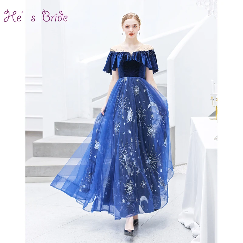He's Bride New Luxury Evening Dress Sexy Boat Neck with Beading Patterns Lace Up Back Long Prom Formal Gown Robe De Soiree 
He's Bride New Luxury Evening Dress Sexy Boat Neck with Beading Patterns Lace Up Back Long Prom Formal Gown Robe De Soiree
