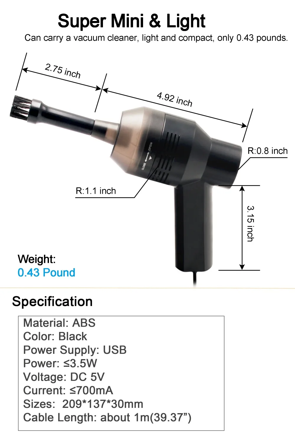 mini vac light