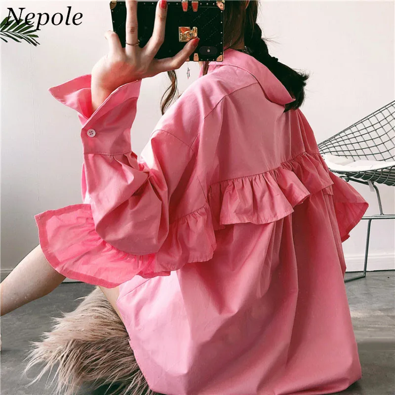 Neploe Ruffles Pockets Irregular Blouse 2019 Sweet Girl Spring Autumn Fashion Shirt Modis Solid Casual Loose Women Blusa 69706
Neploe Ruffles Pockets Irregular Blouse 2019 Sweet Girl Spring Autumn Fashion Shirt Modis Solid Casual Loose Women Blusa 69706