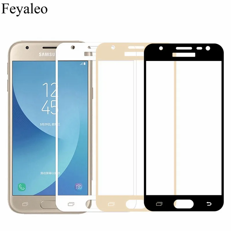 9H полное покрытие закаленное стекло для Samsung Galaxy J3 2017 J330 J330F J330FN J330H Duos чехол ЕС