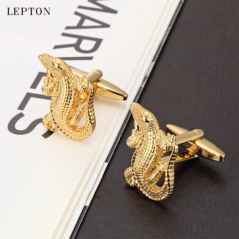 Lepton Crocodile Cufflinks for Mens Gold & Black & Silver Color Fashion Novelty Animal Cufflinks 3D Copper Alligator Cuff links
Lepton Crocodile Cufflinks for Mens Gold & Black & Silver Color Fashion Novelty Animal Cufflinks 3D Copper Alligator Cuff links