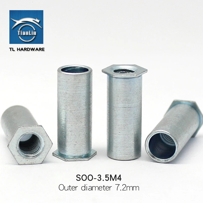 Galvanized through-hole rivet studs rivet studs through hole rivet nut column SOO-3.5M4 outer diameter 7.2MM
Galvanized through-hole rivet studs rivet studs through hole rivet nut column SOO-3.5M4 outer diameter 7.2MM