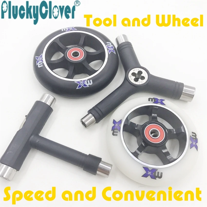 

1pc 85a 110mm 100mm Scooter Wheel Black T type tool Y-tool Allen Key Speed Pulley Roller Skate Wheel Multifunction Professional