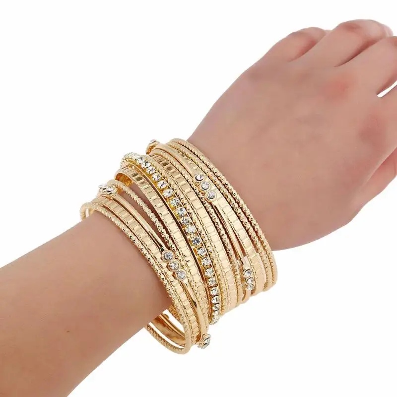 JOCESTYLE European Fashion Multilayer Charm Geometric Bangle Shiny Rhinestone Gold Color Elegant Bangle for Women Wedding Gift
JOCESTYLE European Fashion Multilayer Charm Geometric Bangle Shiny Rhinestone Gold Color Elegant Bangle for Women Wedding Gift