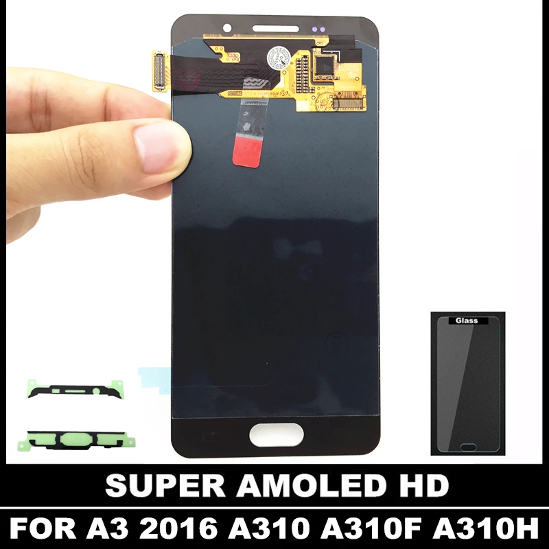 AMOLED LCDs For Samsung Galaxy A3 2016 A310 A310F A310H A310M A310Y LCD Display With Touch Digitizer Screen Assembly Replacement
AMOLED LCDs For Samsung Galaxy A3 2016 A310 A310F A310H A310M A310Y LCD Display With Touch Digitizer Screen Assembly Replacement