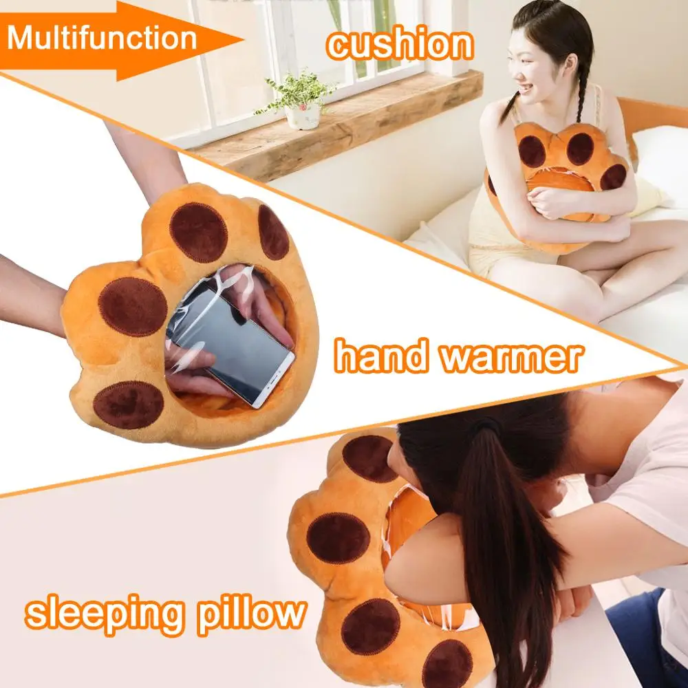 Creative Visible Hand Warmer Plush Cushion Toy For Playing Mobile Phone In Winter (2)