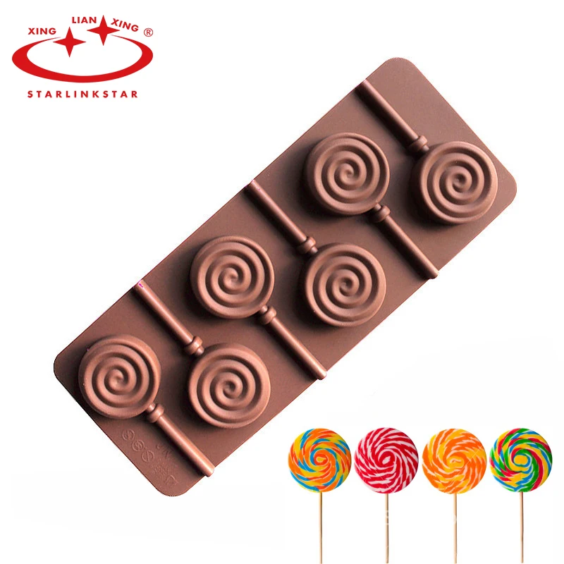 1pc 6 Holes Round Chocolate Lollipop Mould Lolly Pop Silicone mould Ice Cube Cookie Cupcake Molds
1pc 6 Holes Round Chocolate Lollipop Mould Lolly Pop Silicone mould Ice Cube Cookie Cupcake Molds