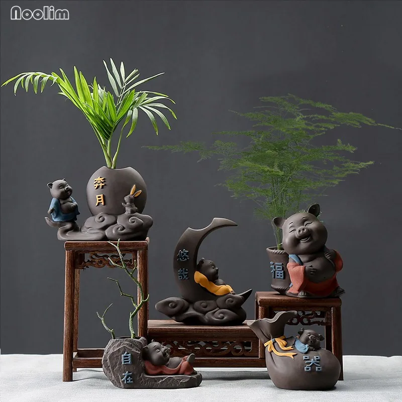 NOOLIM Office Vase Small Ornaments Creative Ceramic Cute Pig Zen Small Hydroponic Plant Flower Container Desktop Decoration
NOOLIM Office Vase Small Ornaments Creative Ceramic Cute Pig Zen Small Hydroponic Plant Flower Container Desktop Decoration
