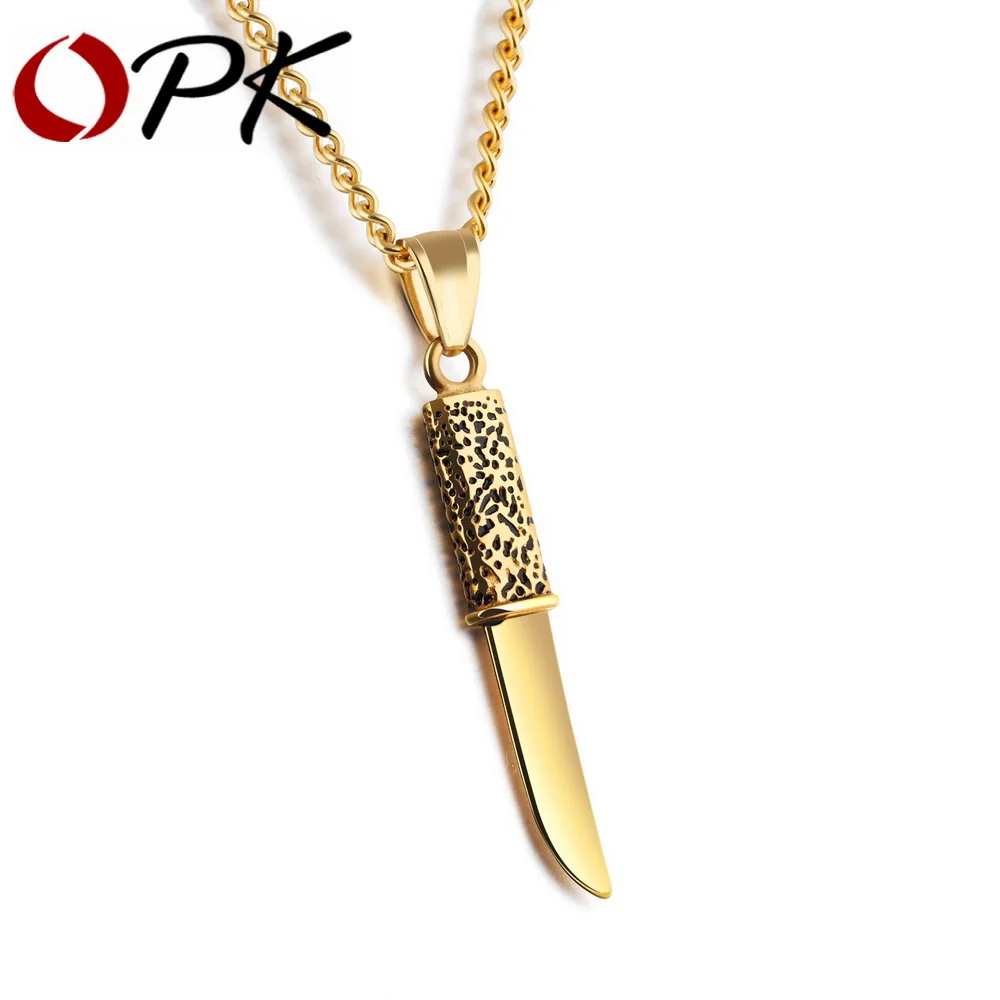 OPK Fashion Knife Pendant Necklace For Men Mini Dagger Design Black / Gold Color Stainless Steel Cool Military Gift GX1186
OPK Fashion Knife Pendant Necklace For Men Mini Dagger Design Black / Gold Color Stainless Steel Cool Military Gift GX1186