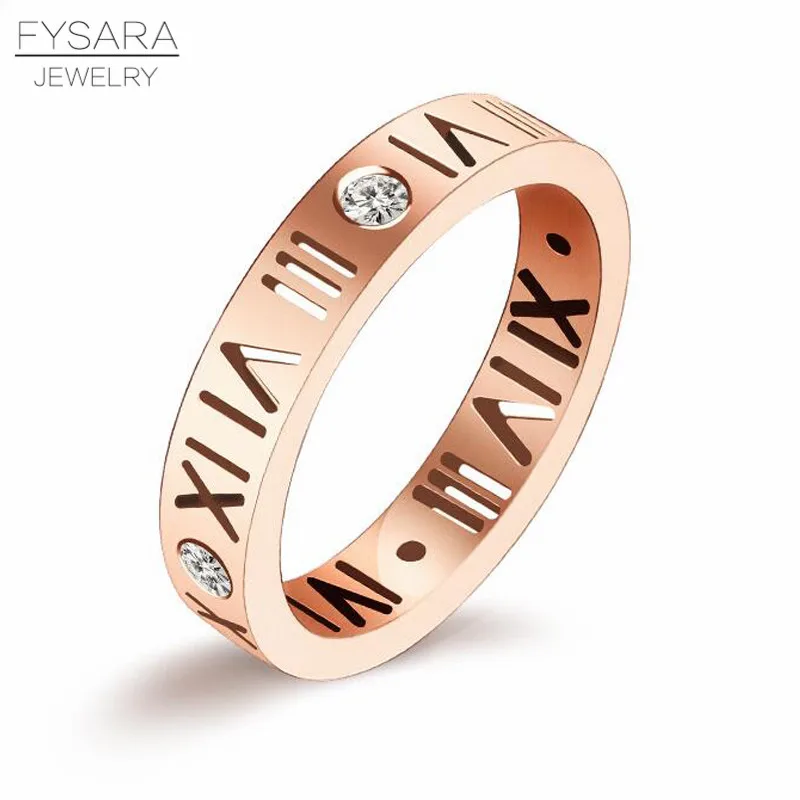 FYSARA Titanium Steel Jewelry Roman Numerals Rings For Women CZ Crystals Rings Trendy Party Love Ring Couple Gift
FYSARA Titanium Steel Jewelry Roman Numerals Rings For Women CZ Crystals Rings Trendy Party Love Ring Couple Gift