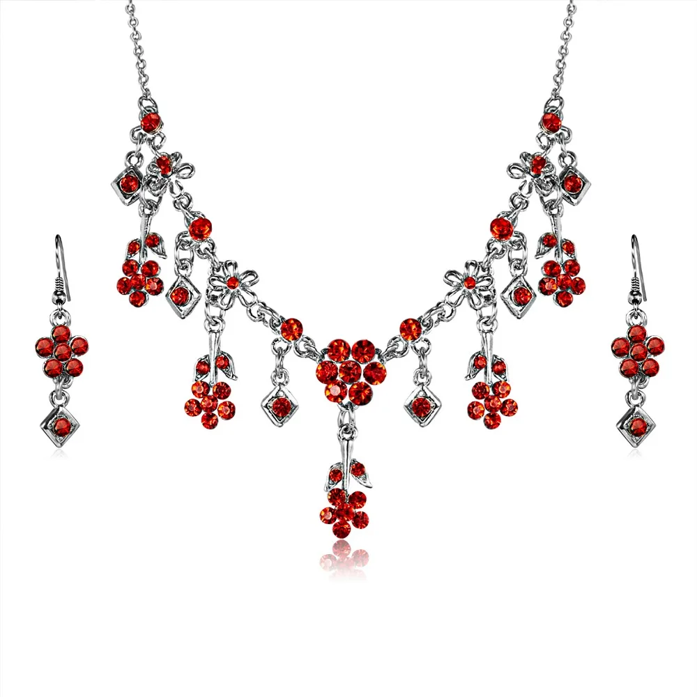 Vintage Red Crystal Flower Jewelry Set Pendant Necklace Green Crystal Jewelry Sets For Women Eearrings Gift
Vintage Red Crystal Flower Jewelry Set Pendant Necklace Green Crystal Jewelry Sets For Women Eearrings Gift