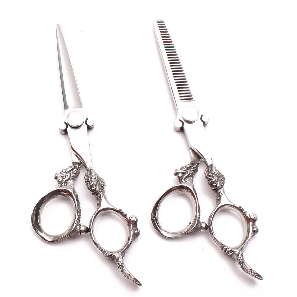 5.5 inch 440C Customized Logo Hairdresser's Scissors Cutting Shears Thinning Scissors Dragon Handle Professional Hair Scissor
5.5 inch 440C Customized Logo Hairdresser's Scissors Cutting Shears Thinning Scissors Dragon Handle Professional Hair Scissor
