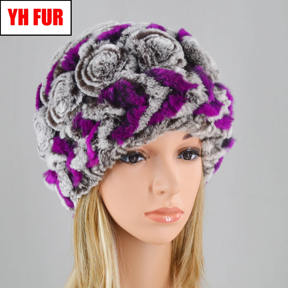 Women Real Rex Rabbit Fur Hats Knitted Striped Lady Natural Rex Rabbit Fur Beanies Cap Winter Warm Flowers caps Wholesale Retail
Women Real Rex Rabbit Fur Hats Knitted Striped Lady Natural Rex Rabbit Fur Beanies Cap Winter Warm Flowers caps Wholesale Retail