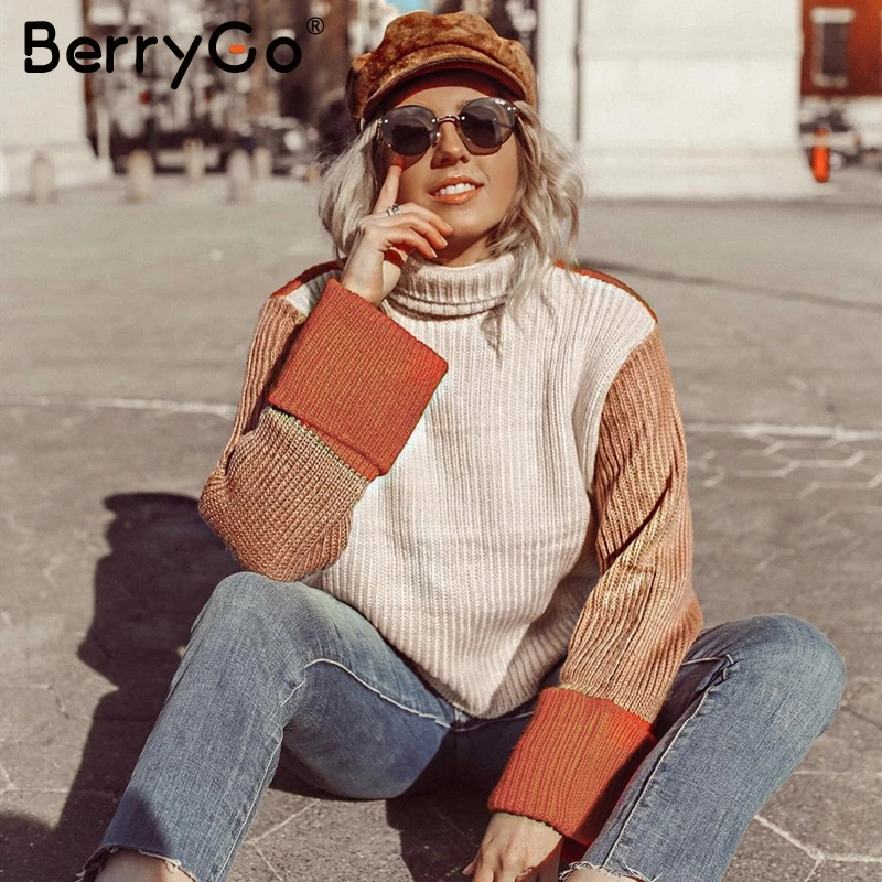 BerryGo Patchwork turtleneck sweaters women Casual long sleeve korean pullover female jumpers Women streetwear ladies sweaters
BerryGo Patchwork turtleneck sweaters women Casual long sleeve korean pullover female jumpers Women streetwear ladies sweaters