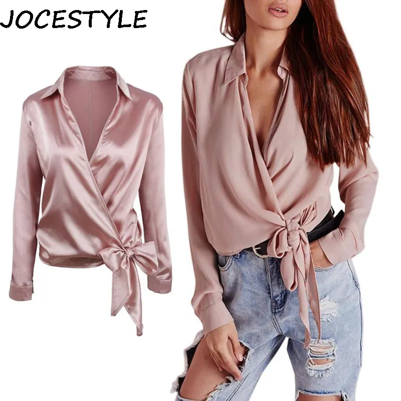 Elegant Deep V-Neck Long Sleeve Blouse Women Lacing Bowknot Turn Down Collar Fashion Sexy Elegant Female Pink Pullovers Tops
Elegant Deep V-Neck Long Sleeve Blouse Women Lacing Bowknot Turn Down Collar Fashion Sexy Elegant Female Pink Pullovers Tops