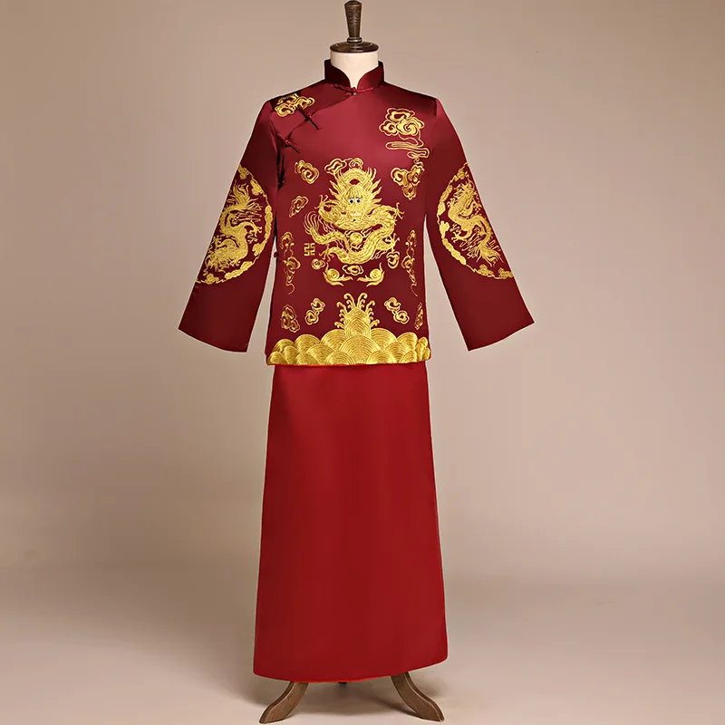 Burgundy Suzhou Embroidery Dragon Hanfu Clothes For Men Chinese Vintage Style Costume Suit Asian Traditional Wedding Long Robe
Burgundy Suzhou Embroidery Dragon Hanfu Clothes For Men Chinese Vintage Style Costume Suit Asian Traditional Wedding Long Robe