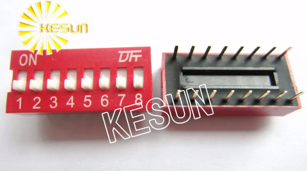 

China Quality DS-08 Red 8P DIP Switch 2.54mm 8 Position Encoder Switch Slide Switch x 200PCS