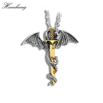 HANCHANG Charms Pendant Necklace Pterosaur Sword Fashion Vintage Necklace Dragon Elder Scrolls Necklace Men Women Gift Necklace
HANCHANG Charms Pendant Necklace Pterosaur Sword Fashion Vintage Necklace Dragon Elder Scrolls Necklace Men Women Gift Necklace