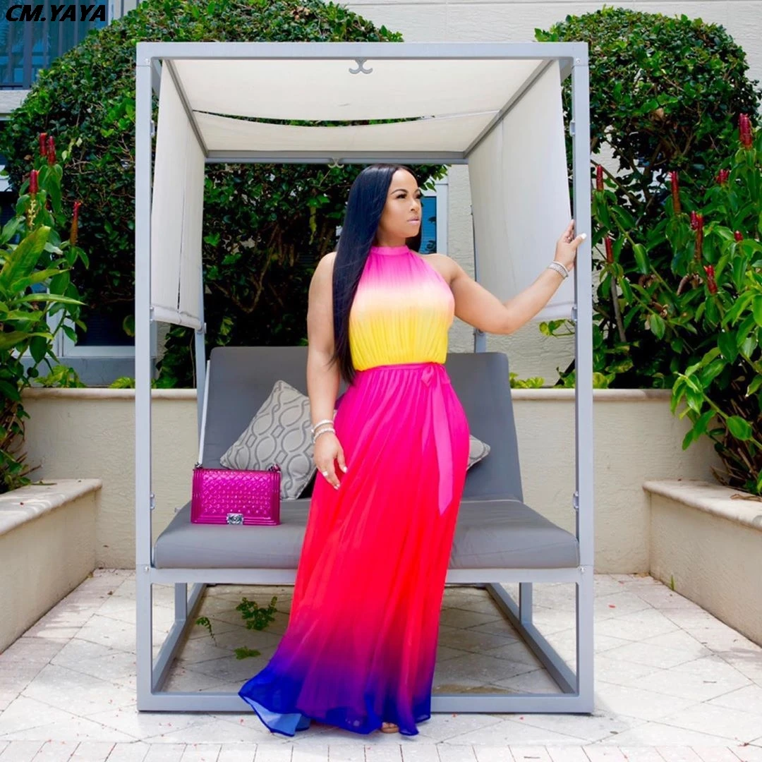 2019 Women new summer Gradient tie dye print high waist sashes sleeveless maxi dress beach bohemian long dresses vestido GLH6079
2019 Women new summer Gradient tie dye print high waist sashes sleeveless maxi dress beach bohemian long dresses vestido GLH6079