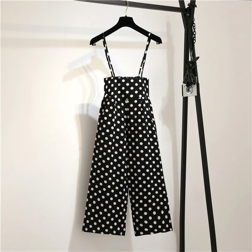 2019 New Summer Fashion Women Chiffon Wide Leg High Waist Lady Pants Straps Casual Suspenders Slim Black Dot Pant Trousers WZ776
2019 New Summer Fashion Women Chiffon Wide Leg High Waist Lady Pants Straps Casual Suspenders Slim Black Dot Pant Trousers WZ776