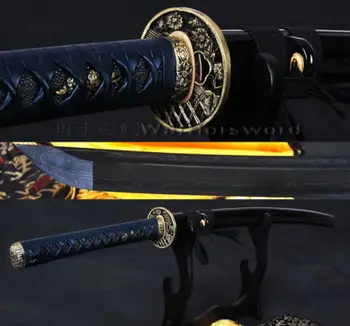 41"Japanese Samurai Sword Black Folded Steel KATANA Sharp Blade Leather Tsuka 56
41"Japanese Samurai Sword Black Folded Steel KATANA Sharp Blade Leather Tsuka 56