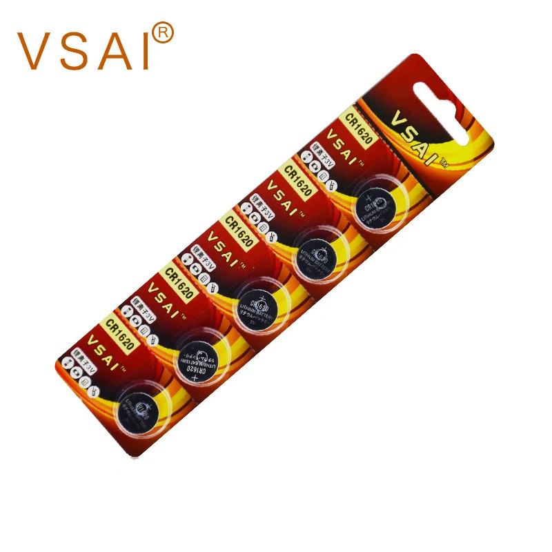 VSAI 5 шт./лот CR1620 3V батарея Кнопка монета батареи для автомобиля дистанционного