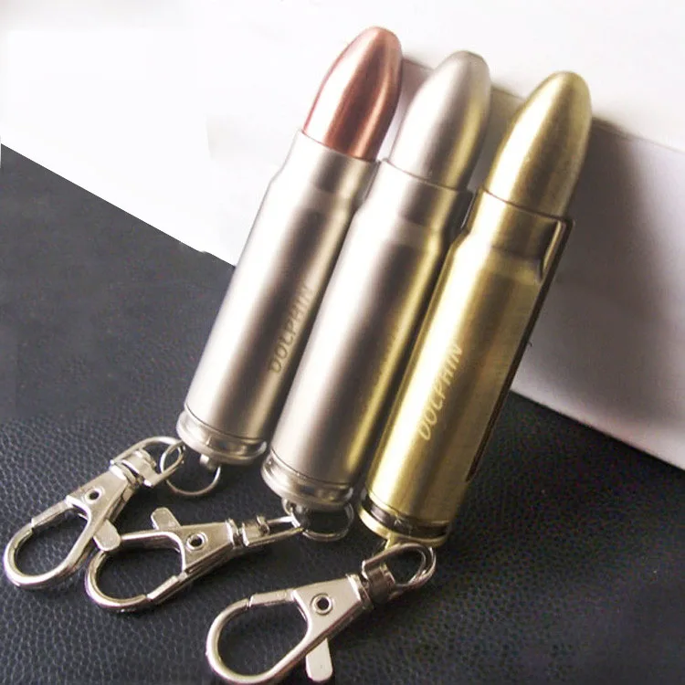 Novel bullet shaped waterproof matches,Outdoor kerosene briquet,Cool gasoline lighter pendant key buckle
Novel bullet shaped waterproof matches,Outdoor kerosene briquet,Cool gasoline lighter pendant key buckle