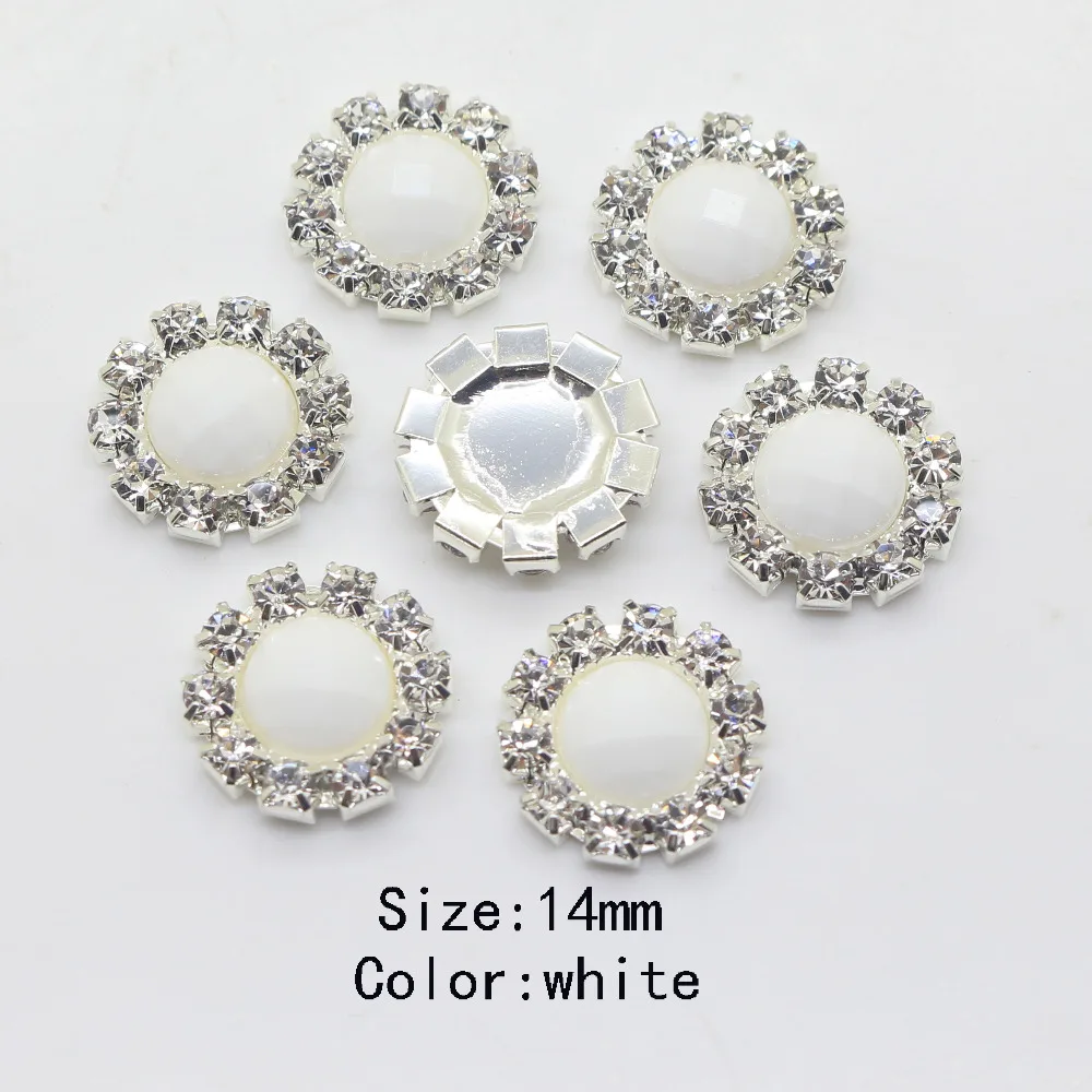 10pcs/lot 14MM Round Stone white Rhinestone buttons Acrylic plastic snap buttons For clothing Wedding Buttons DIY accessory
10pcs/lot 14MM Round Stone white Rhinestone buttons Acrylic plastic snap buttons For clothing Wedding Buttons DIY accessory