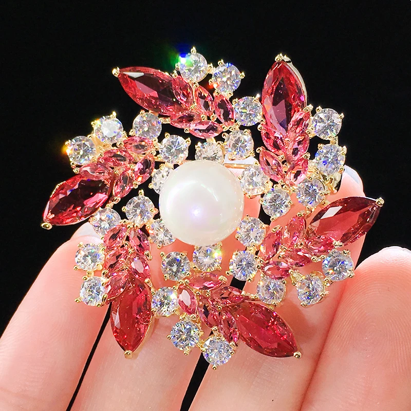 ASNORA High quality blue pink silver zircon crystal bauhinia sweater OL female Brooch
ASNORA High quality blue pink silver zircon crystal bauhinia sweater OL female Brooch