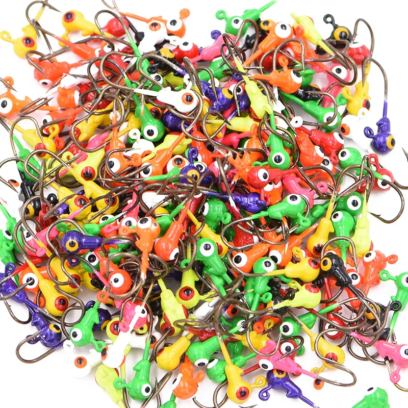 50Pcs Winter Ice Fishing Lure 2.2cm 0.9g Mixed Color Mini Metal Lead Head Hook Bait Fishing Tackle
50Pcs Winter Ice Fishing Lure 2.2cm 0.9g Mixed Color Mini Metal Lead Head Hook Bait Fishing Tackle