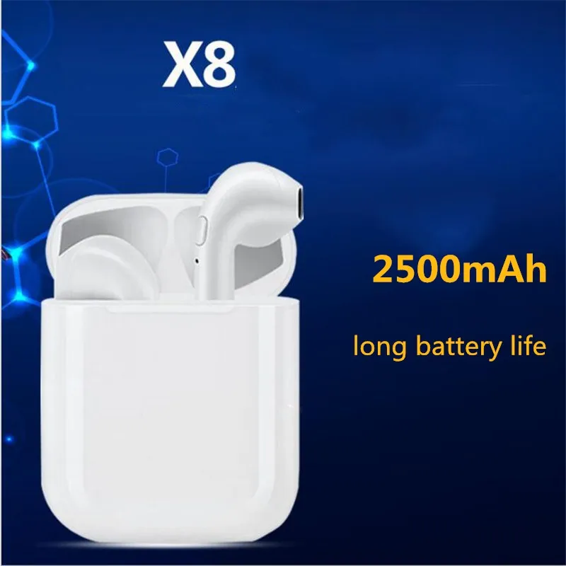 x8 tws Wireless Bluetooth Earphones Long Working Time Stereo Earbuds In-Ear Earphone Microphone for smart phone 2500mAh
x8 tws Wireless Bluetooth Earphones Long Working Time Stereo Earbuds In-Ear Earphone Microphone for smart phone 2500mAh