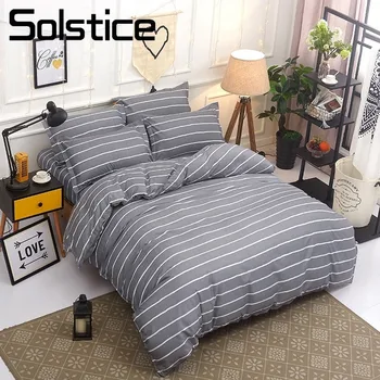 Solstice Home Textile Twin Queen King Bedding Sets For Girl Boy Kid Teen Gray Stripe Duvet Cover Pillowcase Bed Sheet Linen Suit
Solstice Home Textile Twin Queen King Bedding Sets For Girl Boy Kid Teen Gray Stripe Duvet Cover Pillowcase Bed Sheet Linen Suit