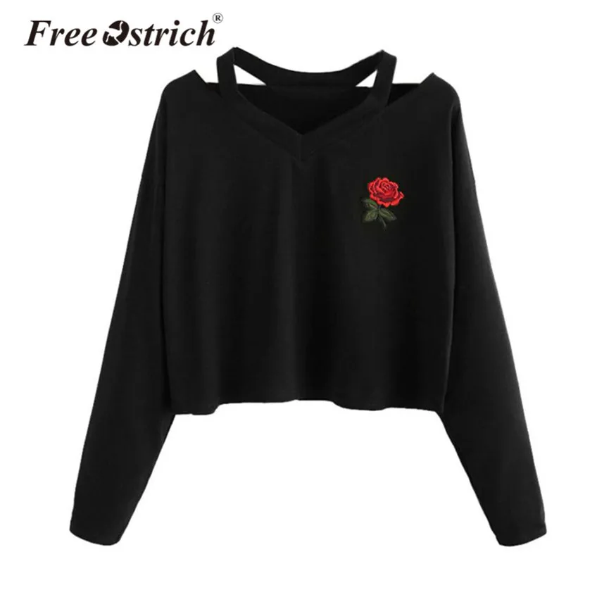 Free Ostrich Floral Embroidery Short Sweatshirt Women Autumn Long Sleeve Bandage Pullovers Women Tops sudadera mujer D35
Free Ostrich Floral Embroidery Short Sweatshirt Women Autumn Long Sleeve Bandage Pullovers Women Tops sudadera mujer D35
