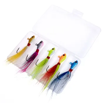 HENGJIA 5pcs/lot Mixed 25g 7cm Artificial Lead Head Jigging Lures with Feather for Ice Fishing Bait Fishing Tackle with box
HENGJIA 5pcs/lot Mixed 25g 7cm Artificial Lead Head Jigging Lures with Feather for Ice Fishing Bait Fishing Tackle with box