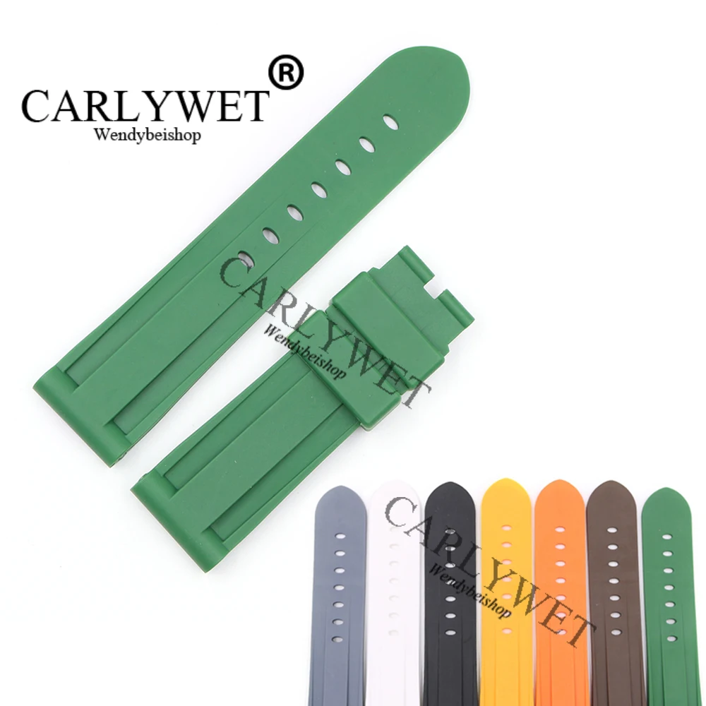 CARLYWET 24mm Grey White Black Yellow Orange Brown Green Waterproof Silicone Rubber Replacement Watch Band For Luminor
CARLYWET 24mm Grey White Black Yellow Orange Brown Green Waterproof Silicone Rubber Replacement Watch Band For Luminor