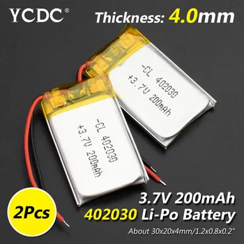 Model 402030 3.7v 200mAh li-ion Lipo cells Lithium Li-Po Polymer Rechargeable Battery For Bluetooth GPS MP3 MP4 Recorder
Model 402030 3.7v 200mAh li-ion Lipo cells Lithium Li-Po Polymer Rechargeable Battery For Bluetooth GPS MP3 MP4 Recorder