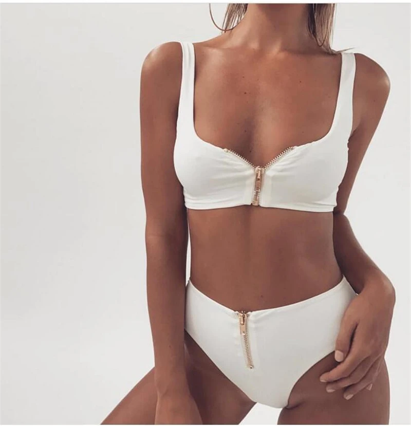 Women's zipper bikini set push up high waist swimsuit solid color split swimwear retro two piece swim suit bathing suit 6 colors
Women's zipper bikini set push up high waist swimsuit solid color split swimwear retro two piece swim suit bathing suit 6 colors