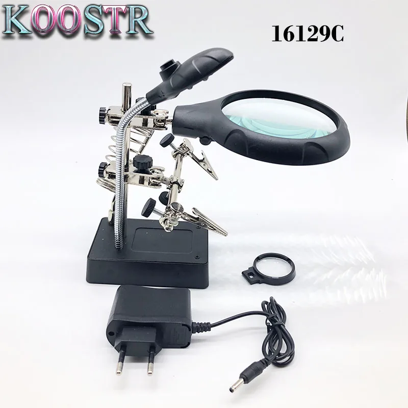 16129C 5 LED Auxiliary Clip Magnifier 3 In 1 Welding Magnifying Glass with helping Hand Soldering Solder Iron Stand Holde
16129C 5 LED Auxiliary Clip Magnifier 3 In 1 Welding Magnifying Glass with helping Hand Soldering Solder Iron Stand Holde