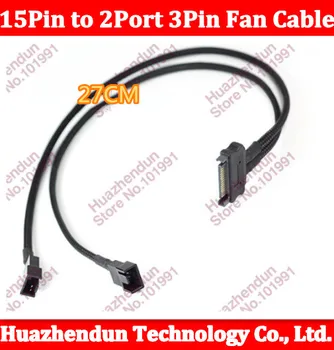 Free shipping New Sleeved SATA 15Pin Male to 2-Port 3Pin Fan 12V Cooler Cooling Splitter Computer Power cable - 27cm 
Free shipping New Sleeved SATA 15Pin Male to 2-Port 3Pin Fan 12V Cooler Cooling Splitter Computer Power cable - 27cm